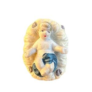 Vintage French or Italian Rustic Old Antique Hand Painted Baby Jesus Christmas